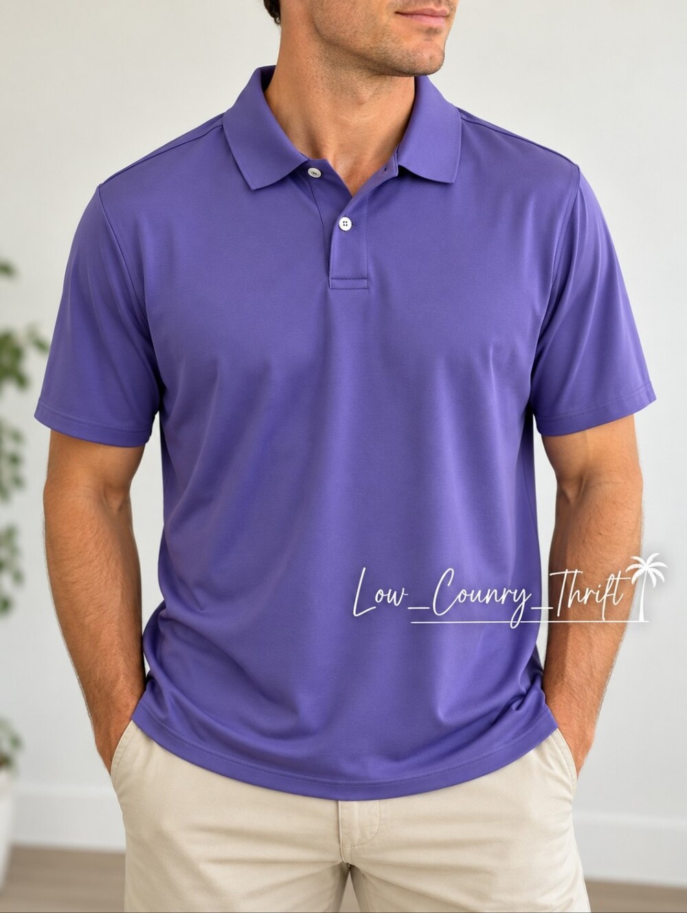 RLX Ralph Lauren Men's Large Purple Golf Polo Performance Stretch